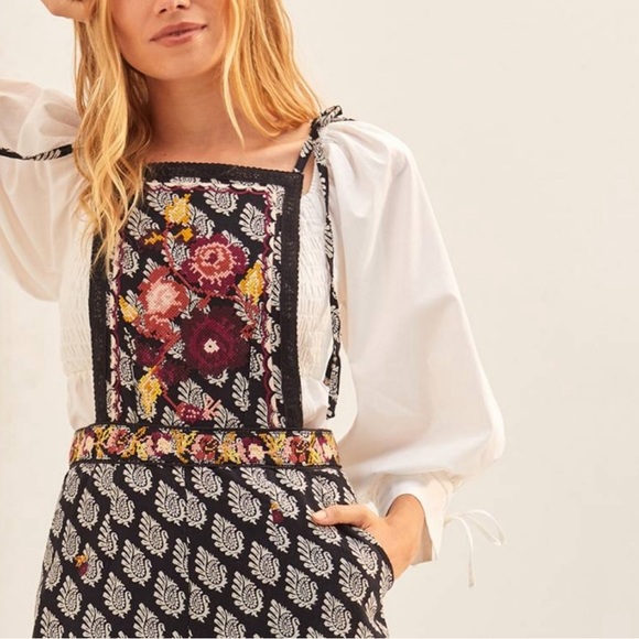 NWOT Anthropologie Embroidered Wide-Leg Jumpsuit 💥 - Picture 3 of 11